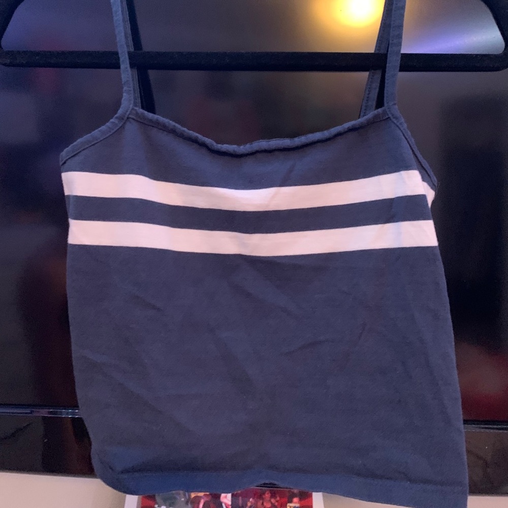 Navy blue and white striped Brandy Melville tank